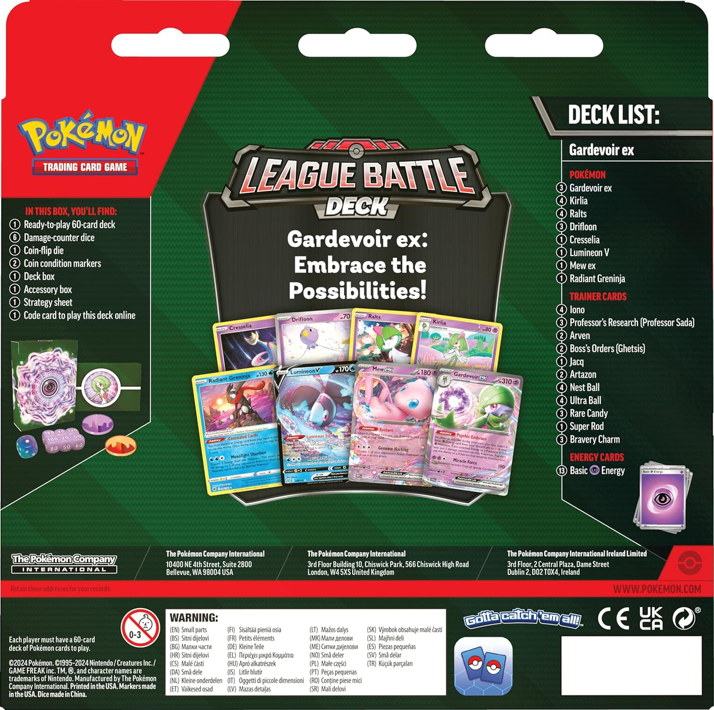 Cartas Pokémon League Battle Deck Gardevoir EX