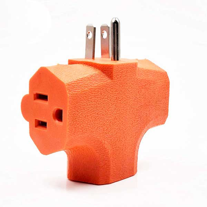 ADAPTADOR DE PARED 3 SALIDAS COLOR NARANJA